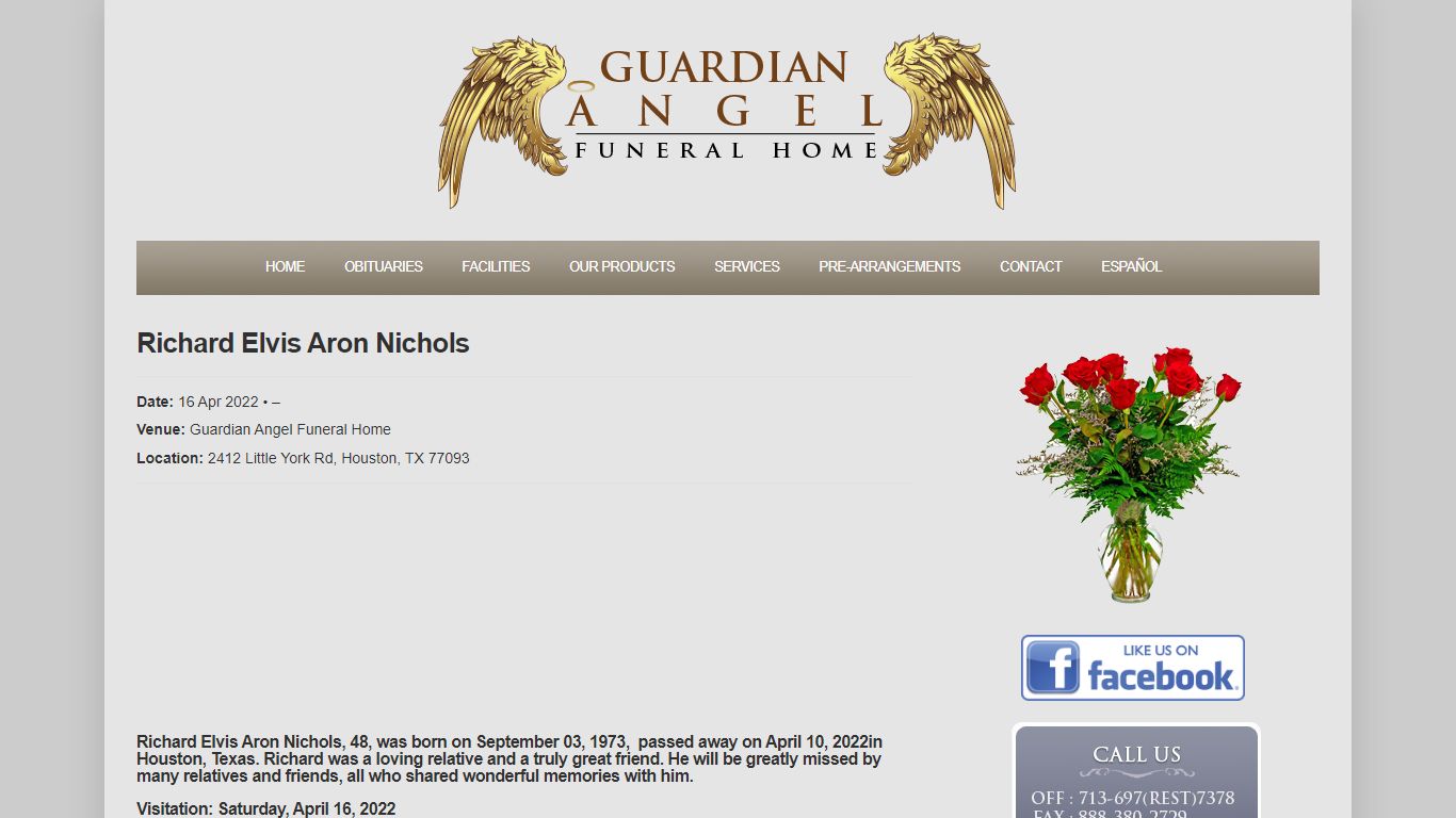 Richard Elvis Aron Nichols | Guardian Angel Funeral Home