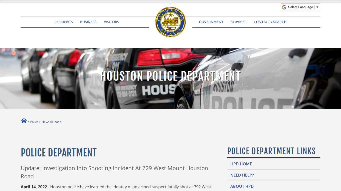 Update: Investigation into Shooting Incident at 792 West ... - Houston